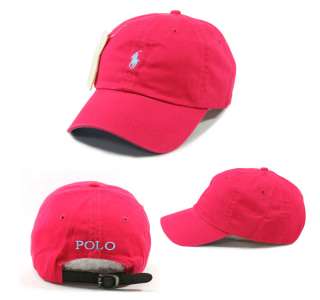 Small Logo Polo Men Women Baseball Golf Cap Sports Hat Deep Pink Color 