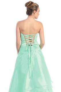 New Lace Up Back Tiered Strapless Formal Dress Ball Gown Regular 