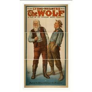   Poster (M), The wolf a play of the Canadian woods by Eugene Walter