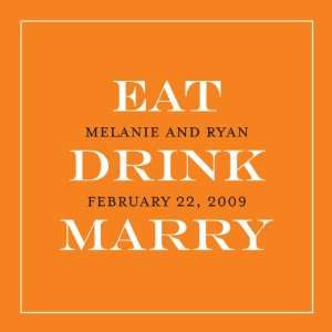  Eat, Drink, Marry Favor / Place Cards   Burnt Orange 