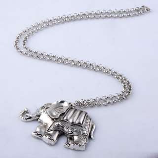   african elephant pendant long polo chain sweater necklace N10  