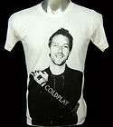 Shirt Coldplay Chris Martin yellow alternative rock L