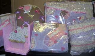 LOVE & CUPCAKES Girls 9pc twin Ribbon Lavender Quilt Set  