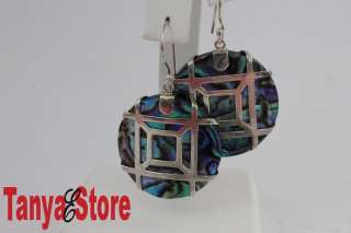UNIQUE DESIGN EARRINGS PENDANT & RING STERLING SILVER ABALONE SHELL 