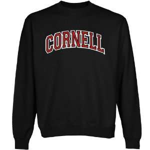Cornell Big Red Black Arch Applique Crew Neck Fleece Sweatshirt 