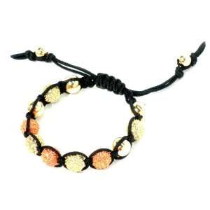  Shamballa Macrame Bracelet with Unique 10mm Gold Plated Coral 