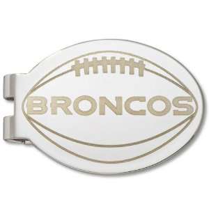   Broncos Silver Plated Laser Engraved Money Clip