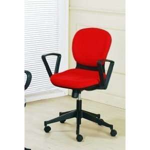  Red Fabric Secretary Office Arm Chair w/Casters
