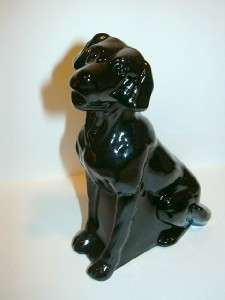 MOSSER HANDMADE GLASS BLACK LABRADOR LAB DOG FIGURINE PAPERWEIGHT 