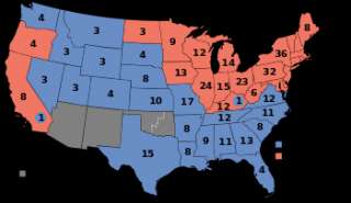   Watson. Numbers indicate the number of electoral votes allotted to