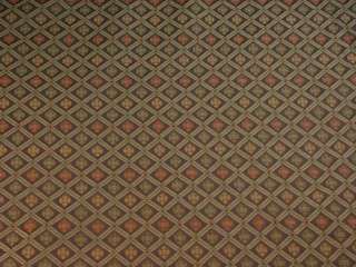 Brown Gold Green Diamond Upholstery Fabric bty  
