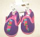 Baby Gap purple pink baby infant girl fleece moccasins slippers 3 6 m 