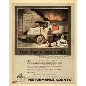 1920 Ad Barn Motor Truck Mack International Co Bulldog Farmers Vintage 