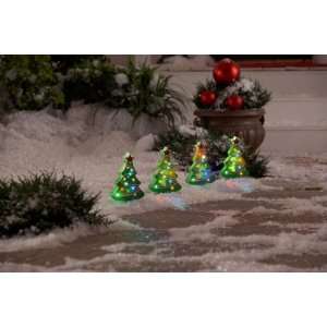 Set of 4 Light Show LED Pathway Markers   Starry Night Trees Energy 