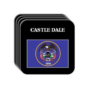 US State Flag   CASTLE DALE, Utah (UT) Set of 4 Mini Mousepad Coasters