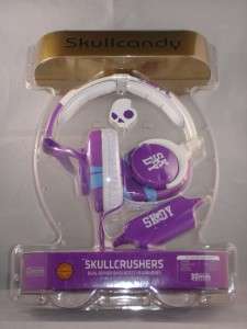 NEW Skullcandy SkullCrushers Headphones Purple White S6SKDY 136 
