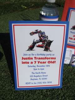 Transformers Birthday Invitation Favor Tag Water Candy  