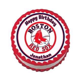 BOSTON RED SOX Birthday Edible Cake Image Topper Party  