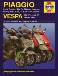 Scooter moped Piaggio & Vespa Haynes Repair Manual zip  