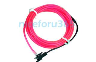 Pink Neon Glow EL Light Wire Rope Tube for Car Party 3M  