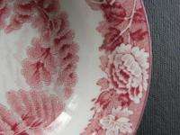 VINTAGE WOOD & SONS ENGLISH SCENERY 5 1/2 RIM BERRY BOWL RED   PINK 