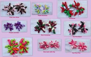 Pc Korker Curly Bow Pair Clip Holiday Piggy Tail Pony Girl Toddler 