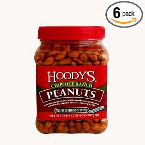 Hoodys Chipotle Ranch Peanuts, 20 Ounce Plastic Jars (Pack of 6 