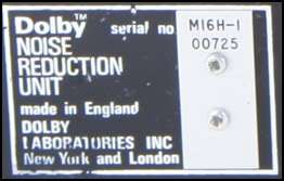 Dolby A Type Model M16H Noise Reduction Unit  