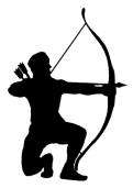 ARCHER SILHOUETTE Bowhunter hunting rubber stamp M #14  