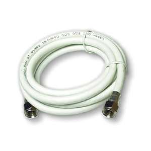  6 ft RG 6 White Coaxial Cable, copper clad/dual shielded 