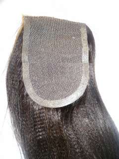   CLOSURE Silky Yaki Textured 100% Human Indian REMY HAIR Partial WIG