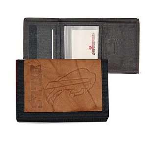   Bills Leather/Nylon Embossed Tri Fold Wallet