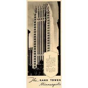  1932 Ad Rand Tower Minneapolis Skyscraper Minnesota 