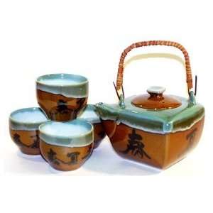 Square Japanese Seasons Tea Set 