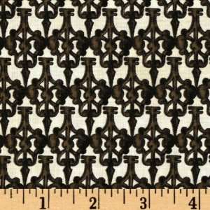  44 Wide An Appointed Time Clock Hands Cream/Black Fabric 