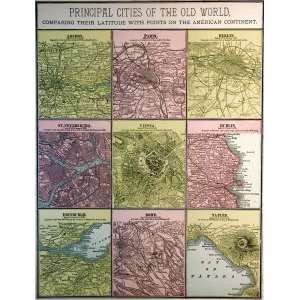  Peoples map of Cities of Europe (1886)