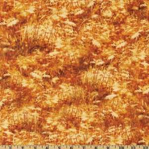  44 Wide Morning Run Wild Grass Orange/Yellow Fabric By 