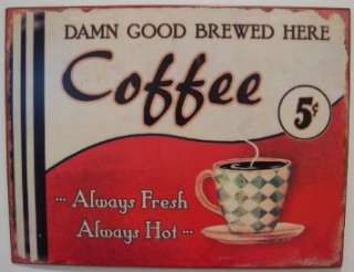  Vintage Style Tin Coffee Shop Sign