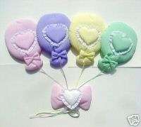 Fabric BALLOONS with Bows, Lace & Hearts WALL HANGING  