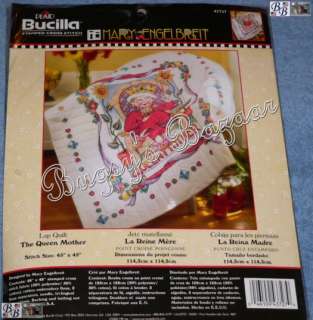   Engelbreit QUEEN MOTHER Stamped Cross Stitch Lap Quilt Kit  