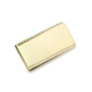    Silver Plated Cut Edge Design Money Clip (Gold Shown) Jewelry