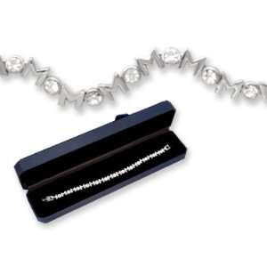  Crystal & Silver MOM Tennis Bracelet (Gift Boxed 