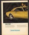 1966 Print Ad Chevrolet Camaro Command Performance Gold