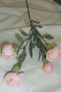 Mini Pale Pink Long Stem Silk Carnations Flowers 9831  