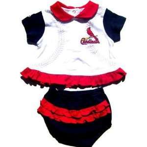 NEWBORN Baby Infant St. Louis Cardinals Girl Ruffle Cheer Dress 