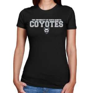  South Dakota Coyotes Ladies Black University Name Slim Fit 
