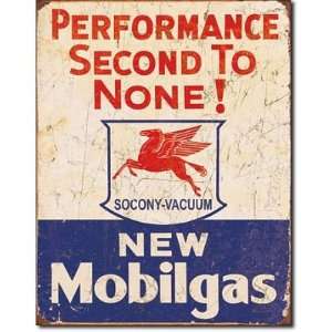  Mobil Gas Gasoline Performance Second to None Tin Sign 