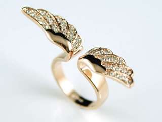 Angel Wing Rose Gold P Ring use Swarovski Crystal SR067  