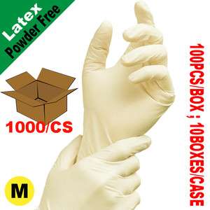 1000/Cs Latex Disposable Gloves Powder Free  Size M  