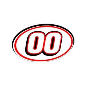  00 Number   Jersey Nascar Racing Window Bumper Sticker 